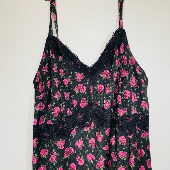 Torrid Womens Plus Floral Tea Length Woven Jacquard Lace Trim Cami Dress Size - Picture 8 of 10